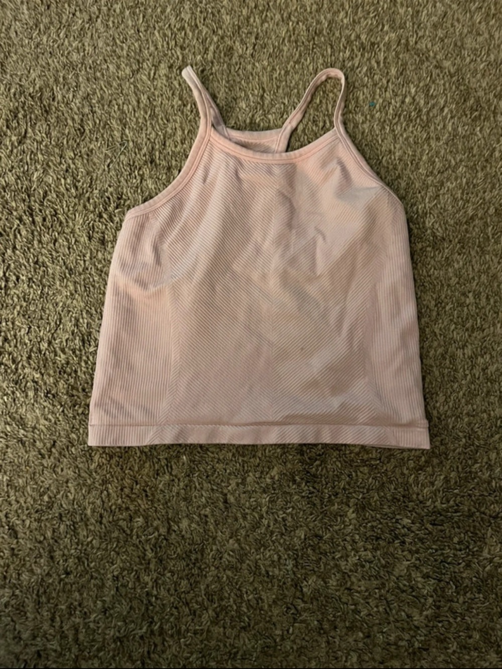 all in motion Pale Pink Ribbed Tank Top with High Neck